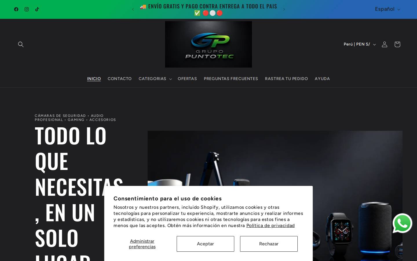 puntotecperu.com homepage screenshot
