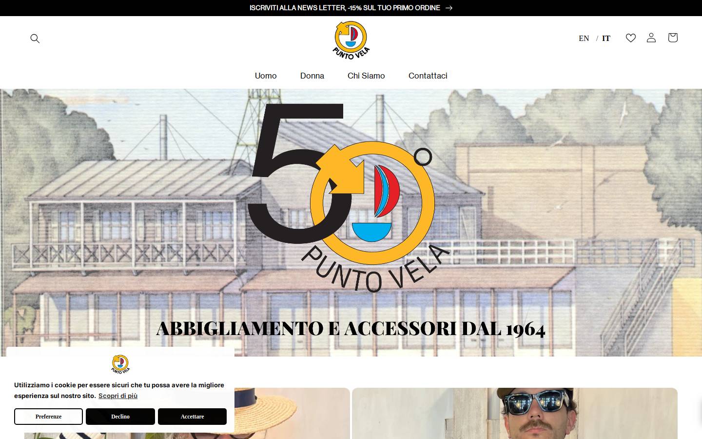 Punto Vela Store homepage screenshot
