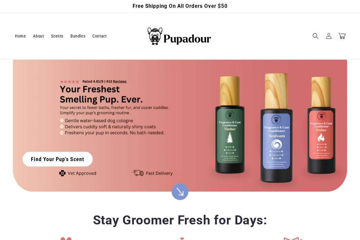 pupadour.com homepage screenshot
