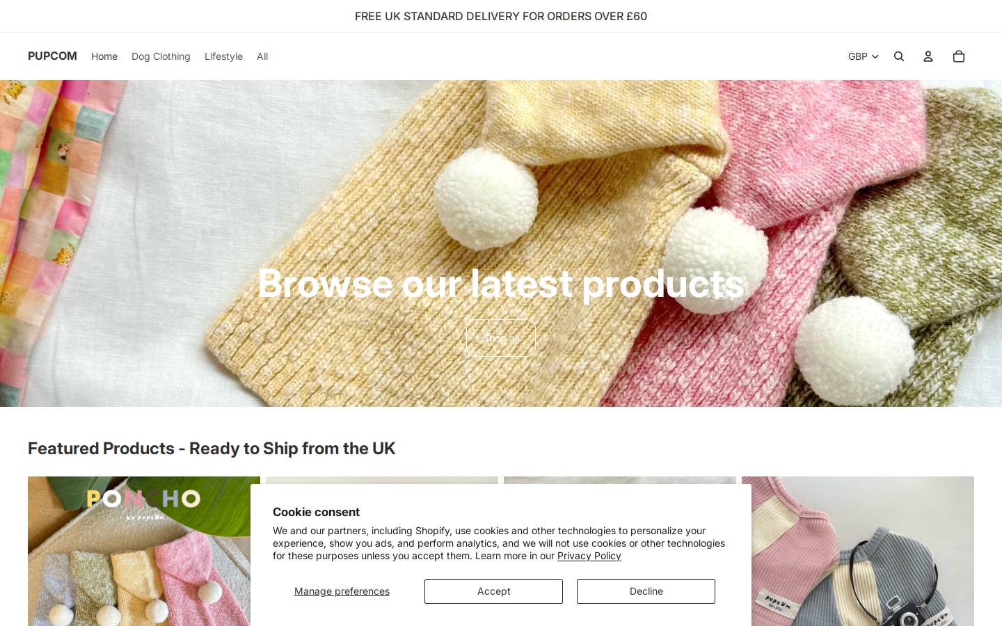 pupcom.com homepage screenshot