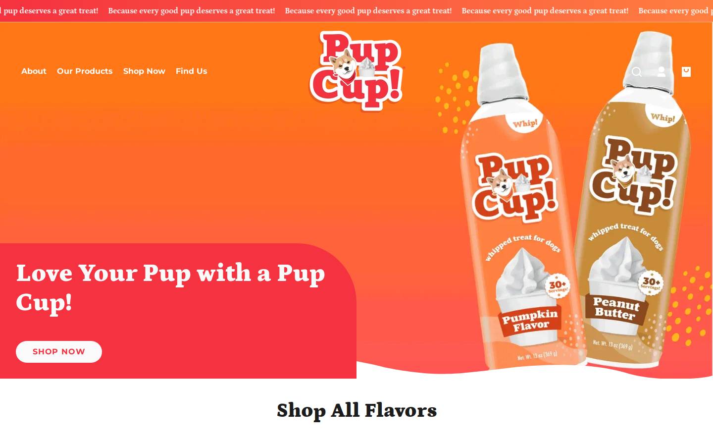 pupcuppup.com homepage screenshot