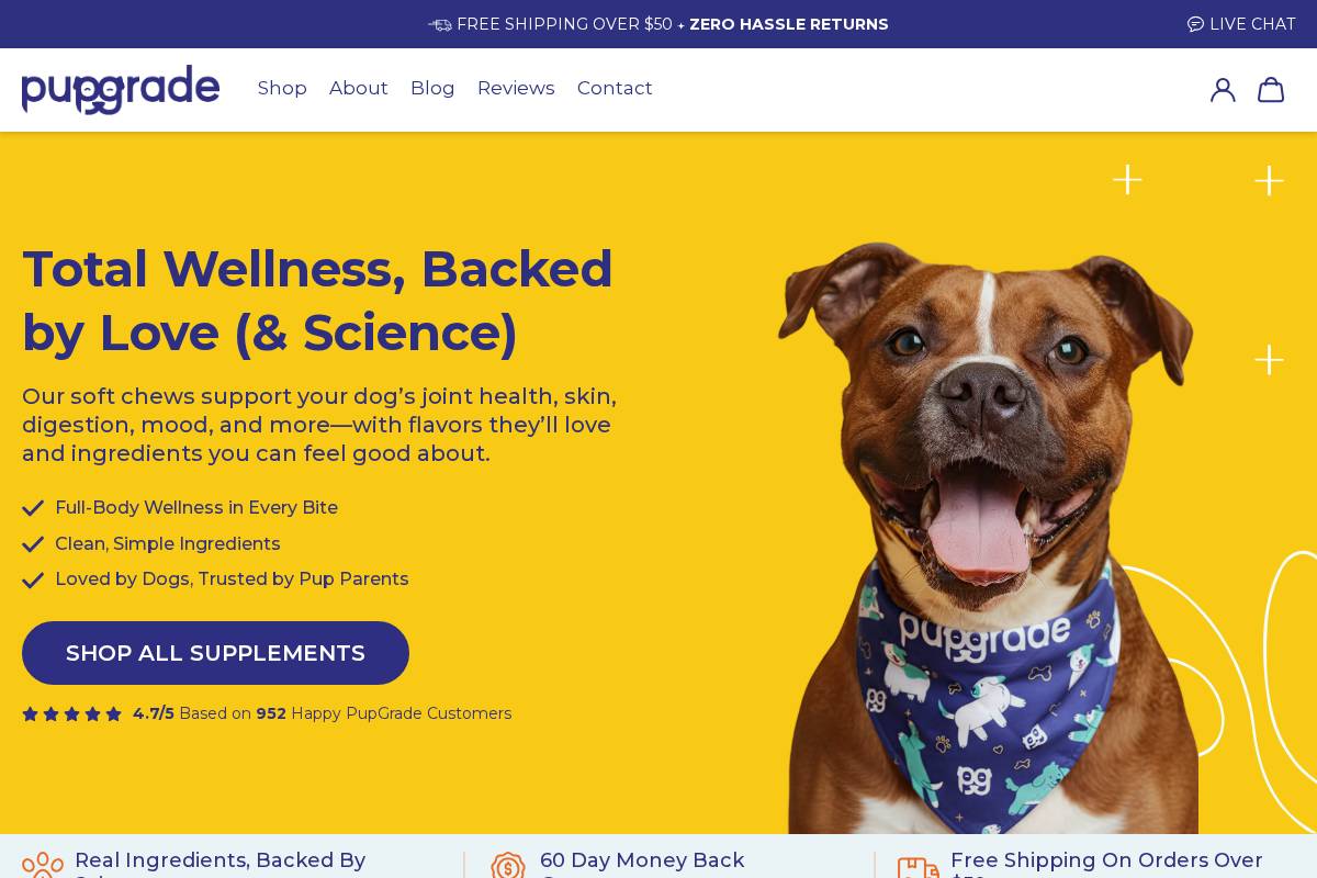 pupgrade.com homepage screenshot