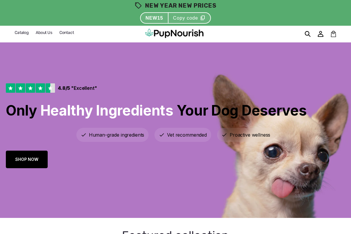 Pupnourish homepage screenshot