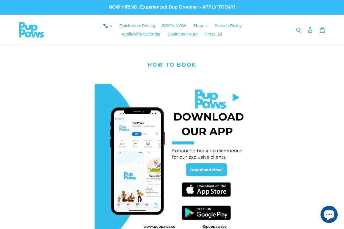 puppaws.co homepage screenshot