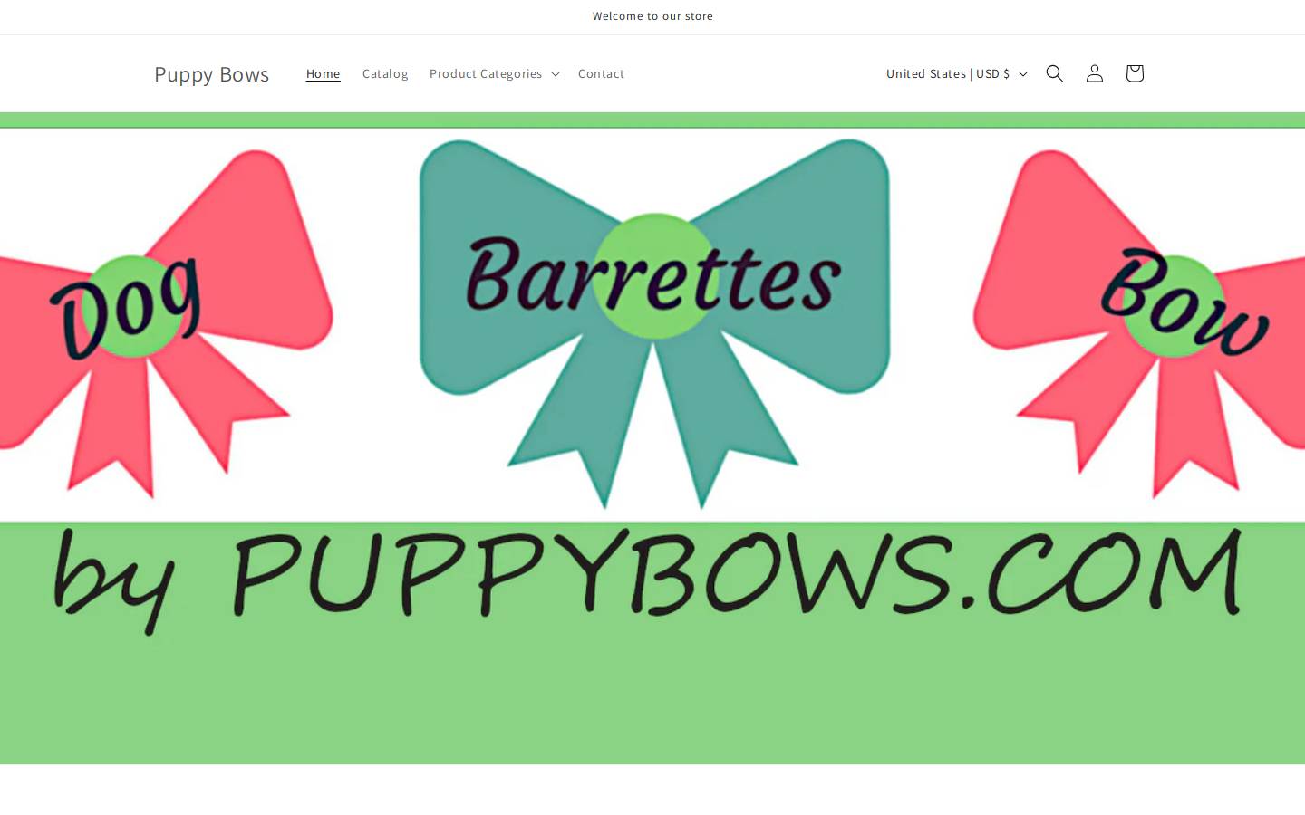 puppybows.com homepage screenshot