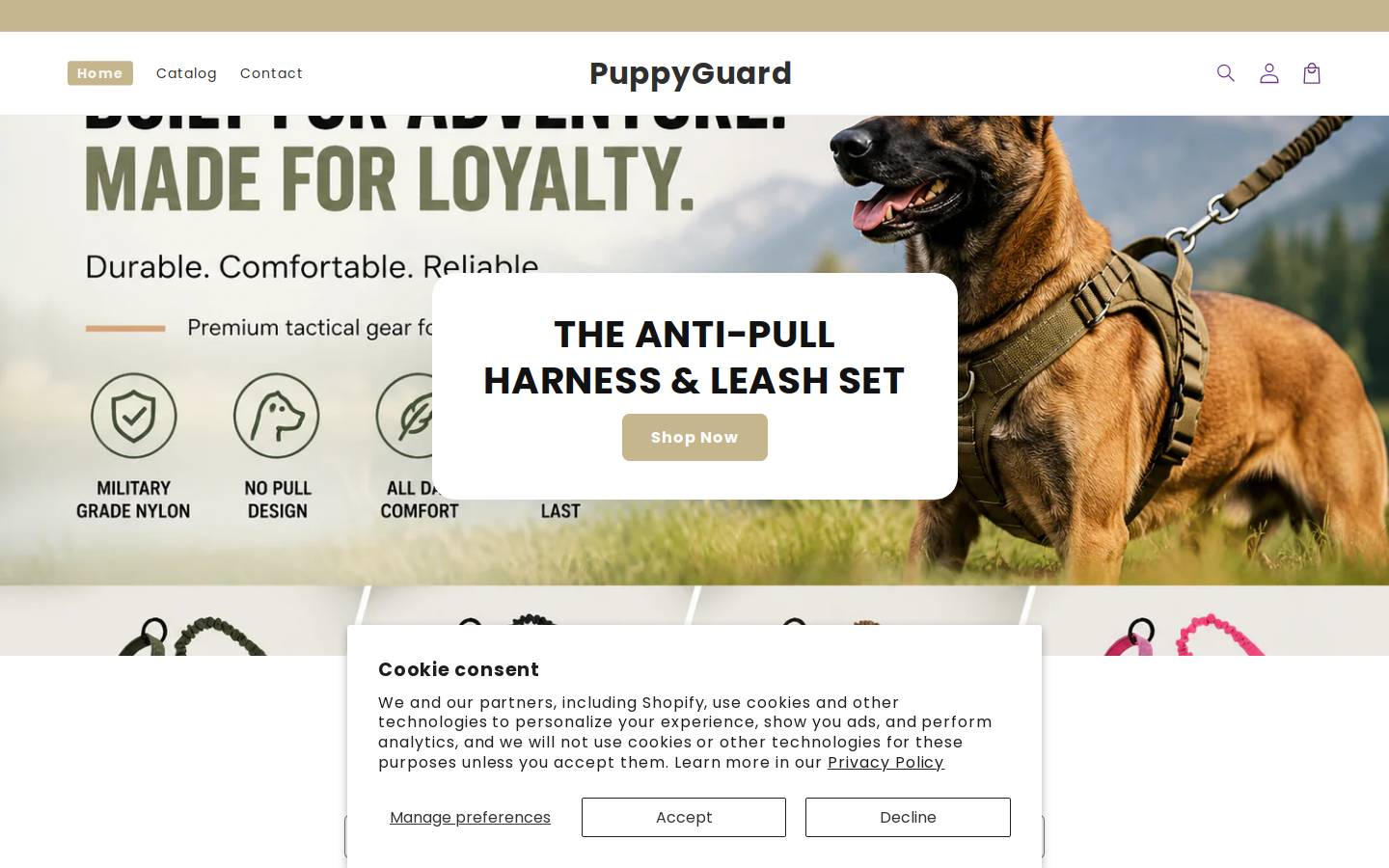 puppyguard.store homepage screenshot
