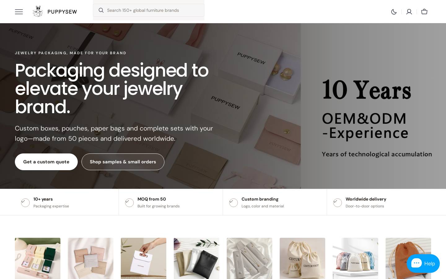 puppysew.com homepage screenshot