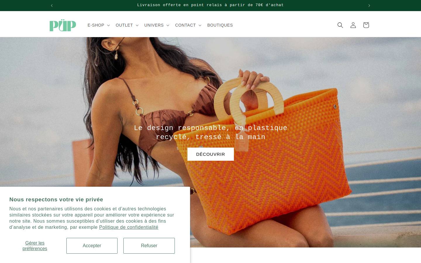 puprecycled.com homepage screenshot