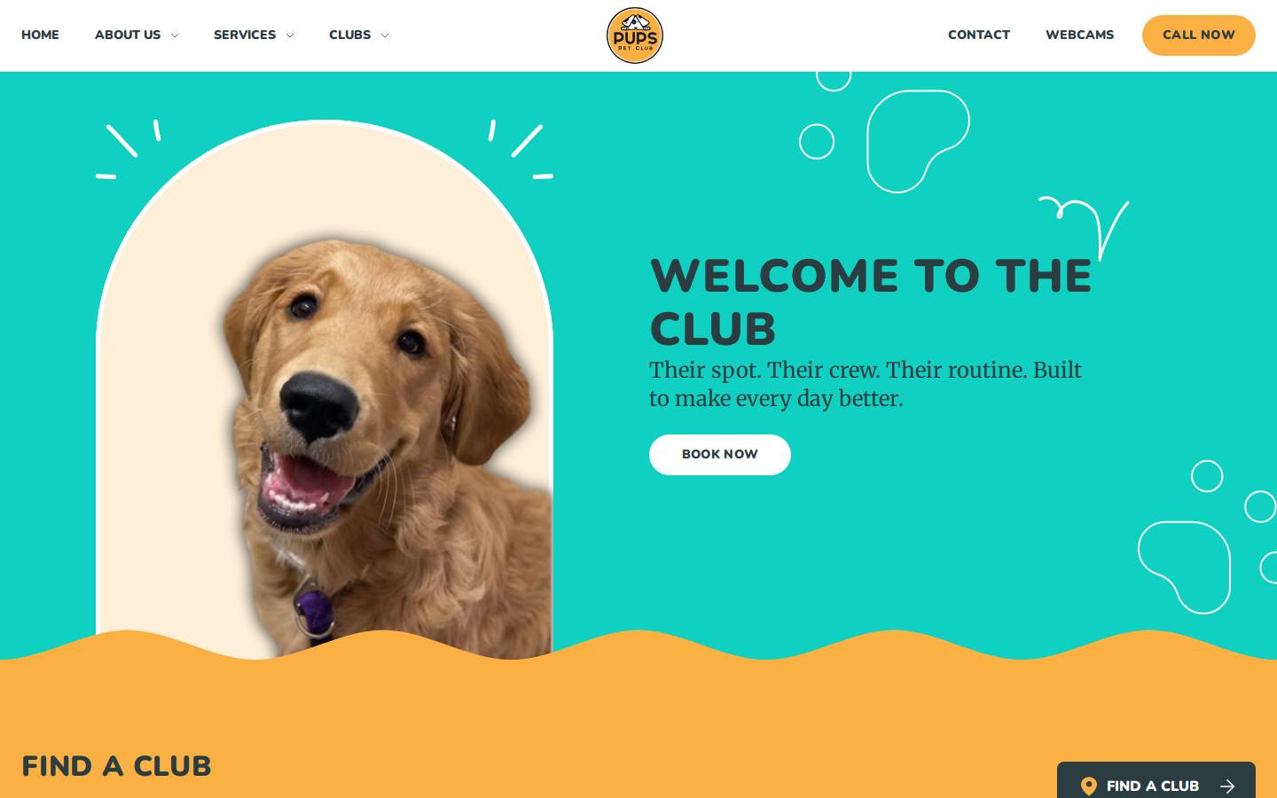 pupspetclub.com homepage screenshot