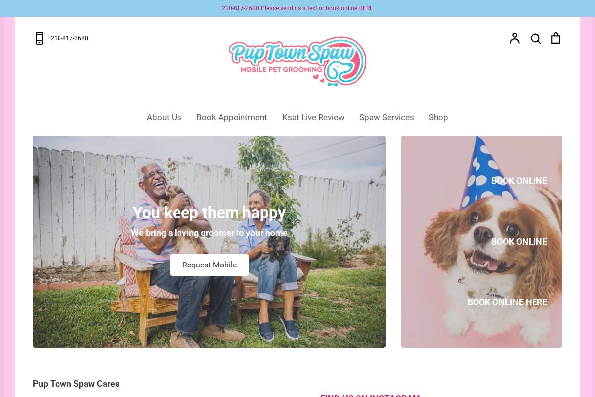 puptownspaw.com homepage screenshot