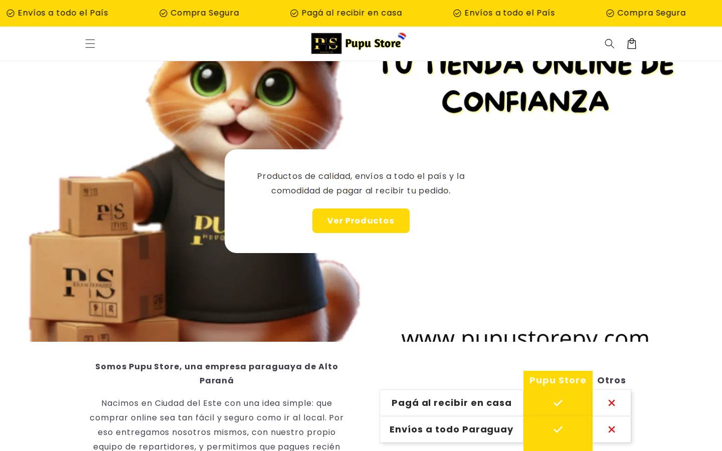 pupustorepy.com homepage screenshot