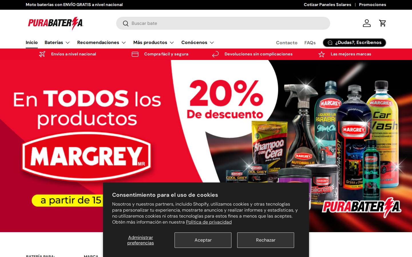 purabateria.com homepage screenshot