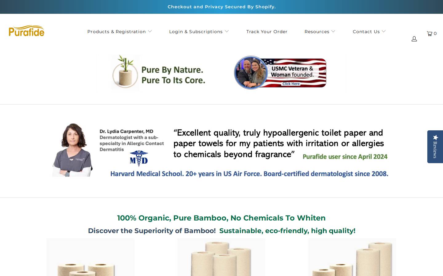 purafideair.com homepage screenshot