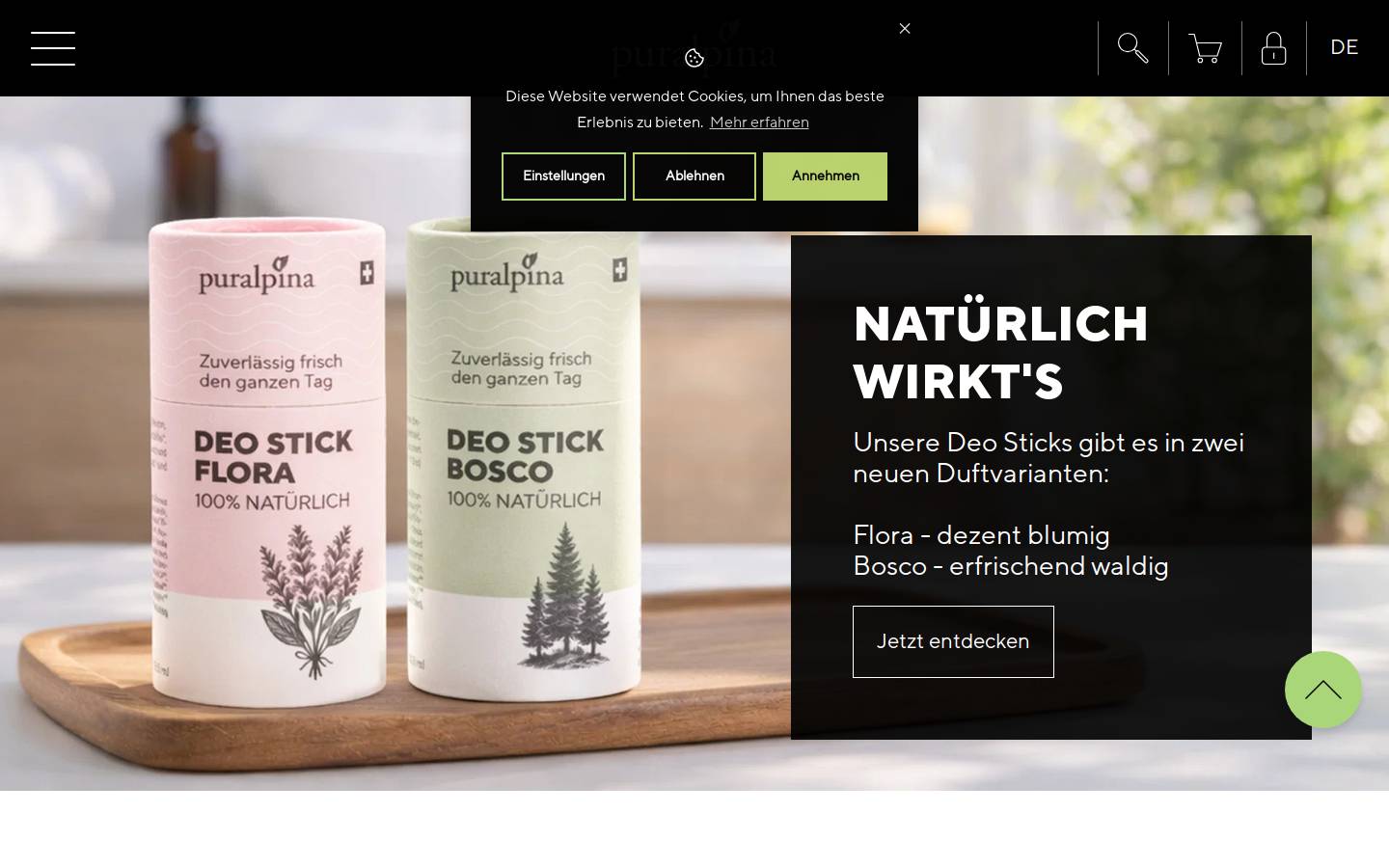 puralpina.ch homepage screenshot