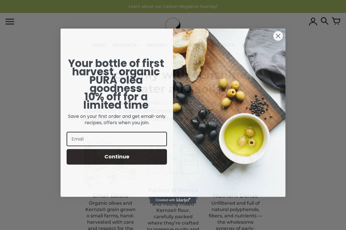 puraolea.com homepage screenshot