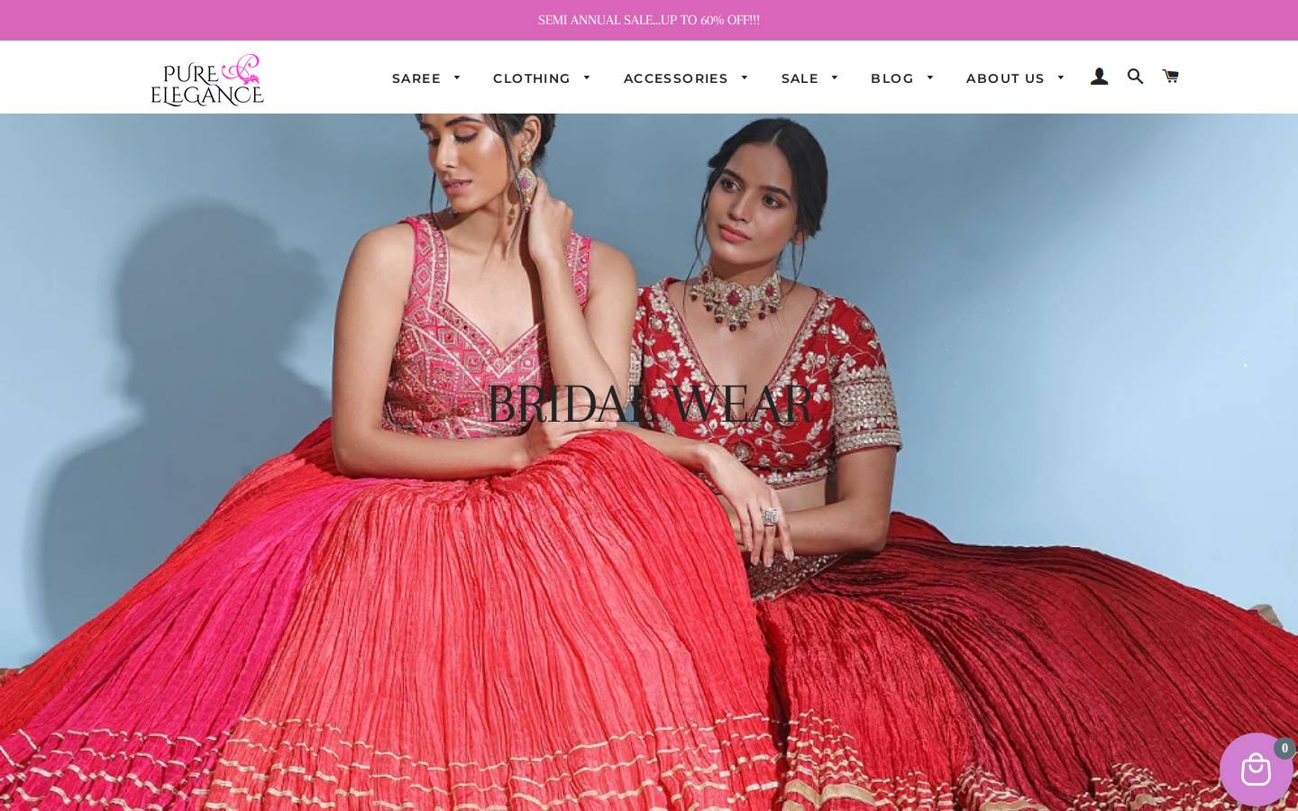Pure Elegance homepage screenshot