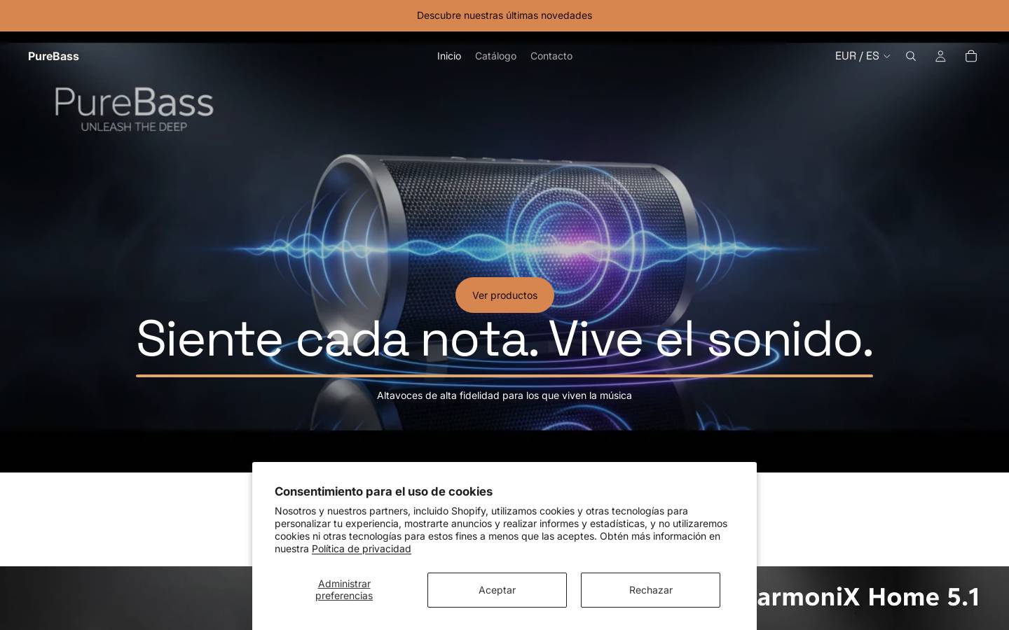 purebass.store homepage screenshot