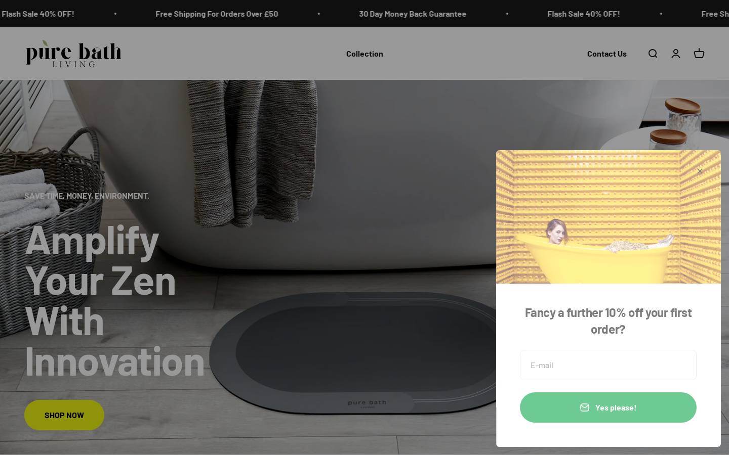 purebathliving.com homepage screenshot