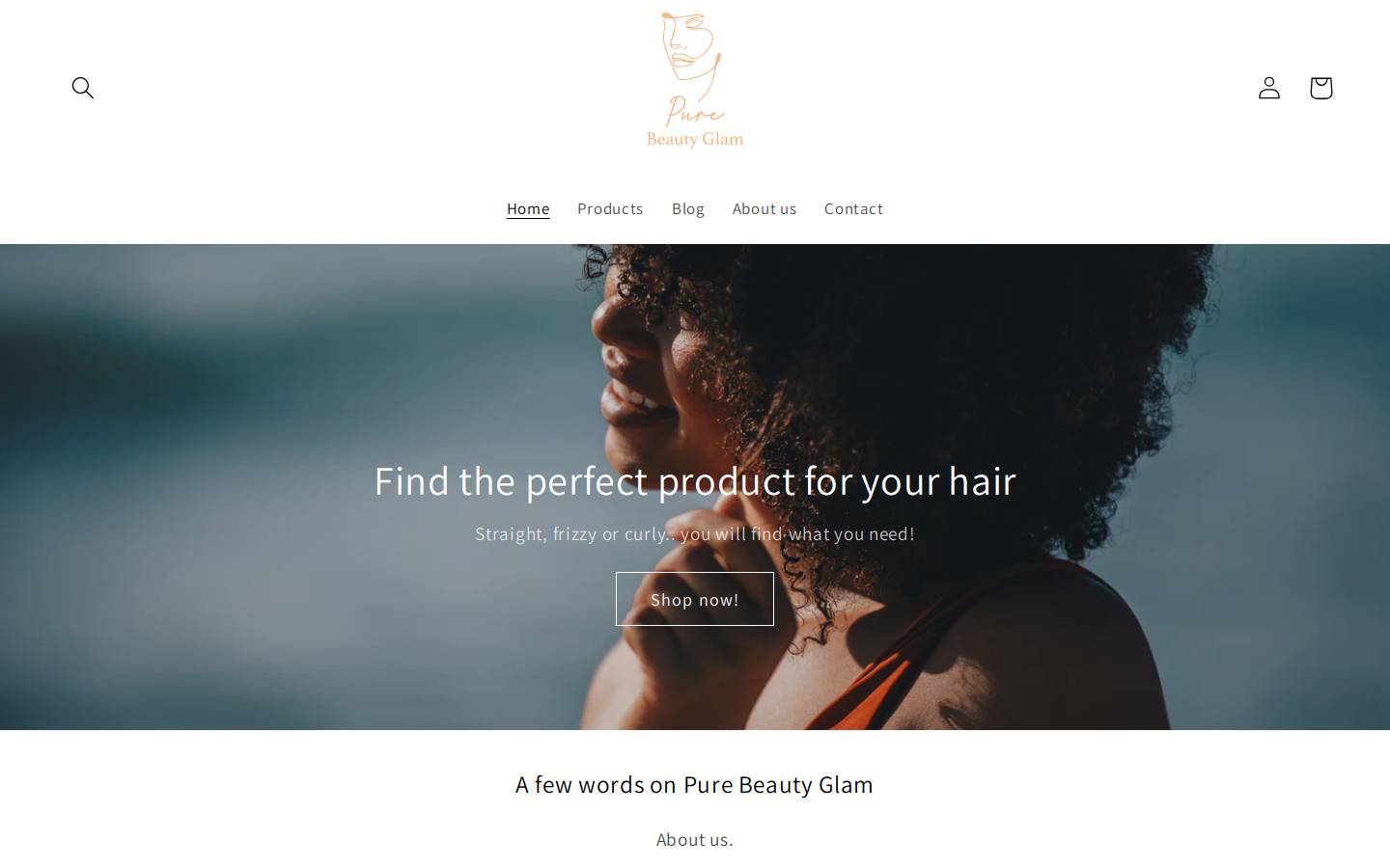 purebeautyglam.com homepage screenshot