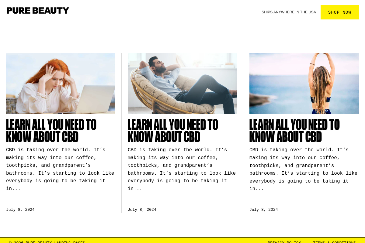 purebeautyshop.co homepage screenshot