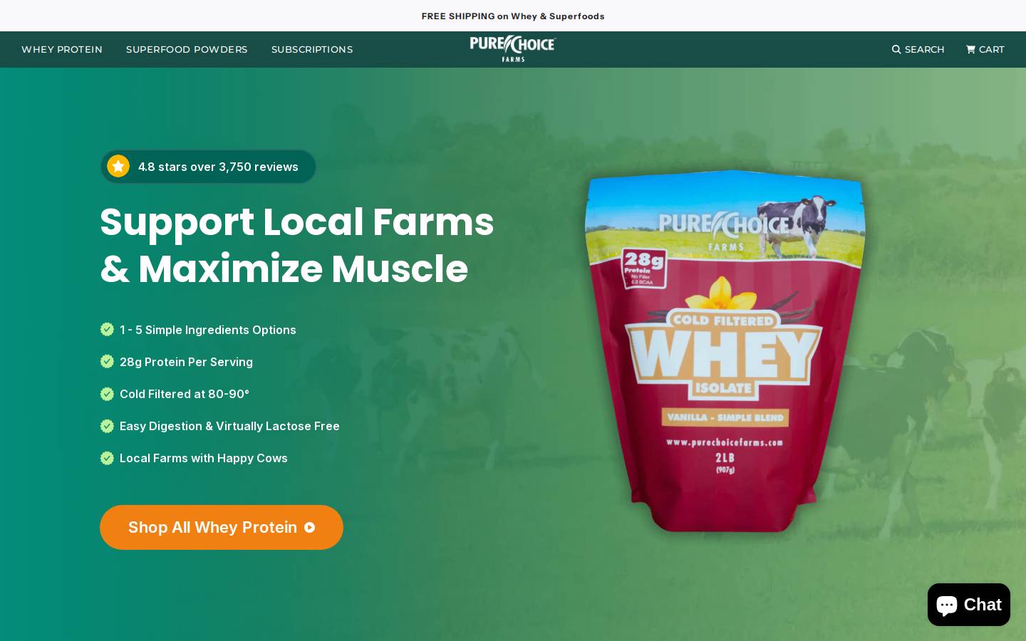 purechoicefarms.com homepage screenshot