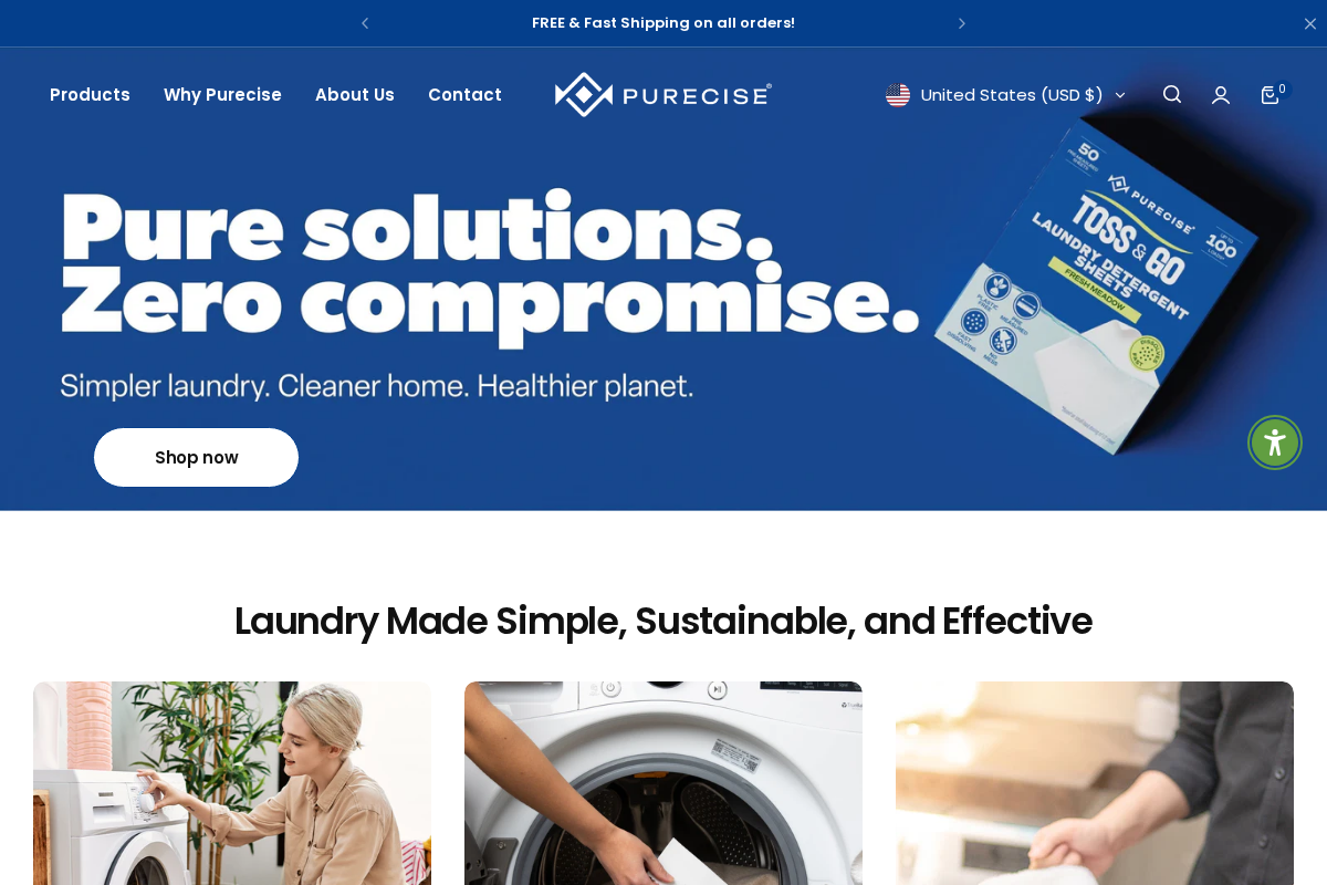 purecise.com homepage screenshot