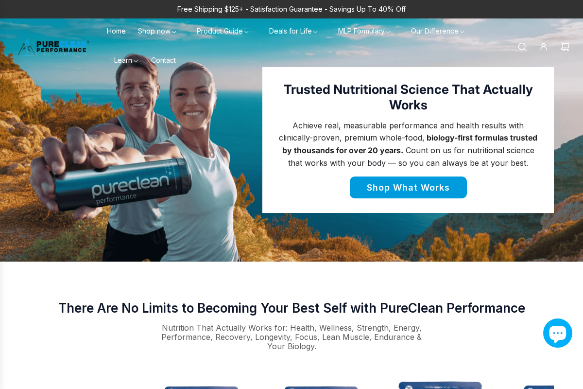 purecleanperformance.com homepage screenshot