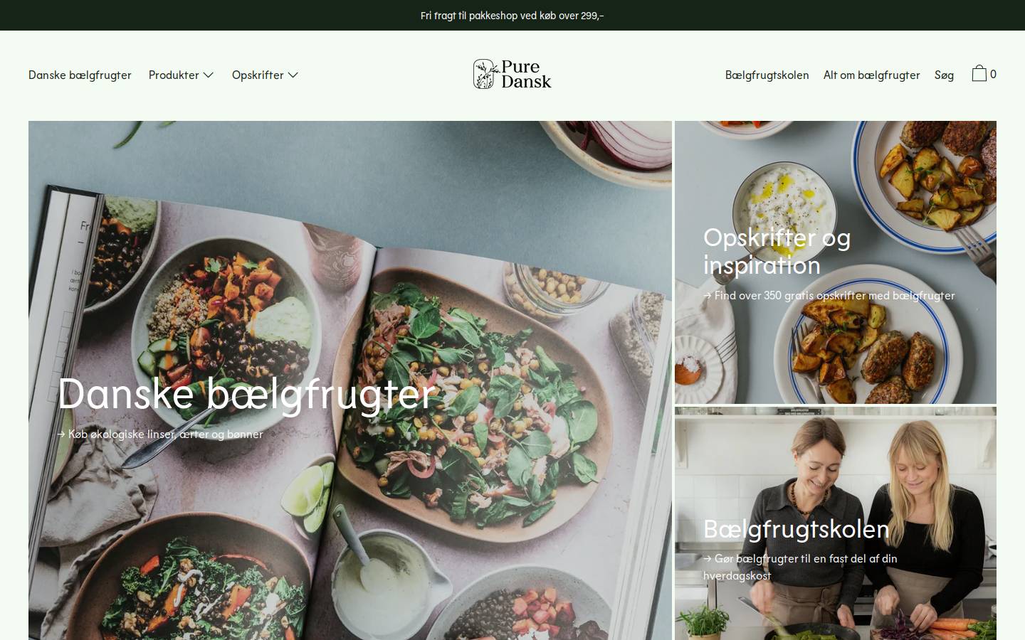Pure Dansk homepage screenshot