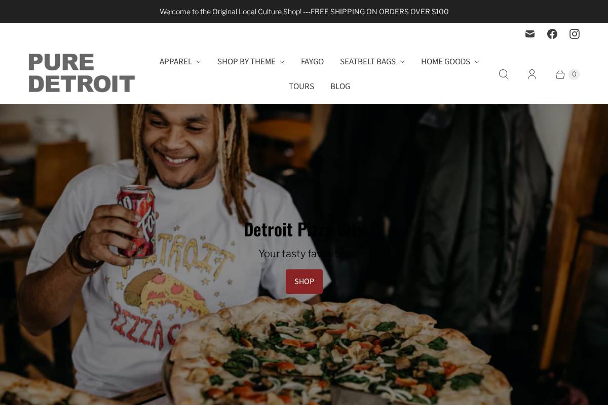 puredetroit.com homepage screenshot