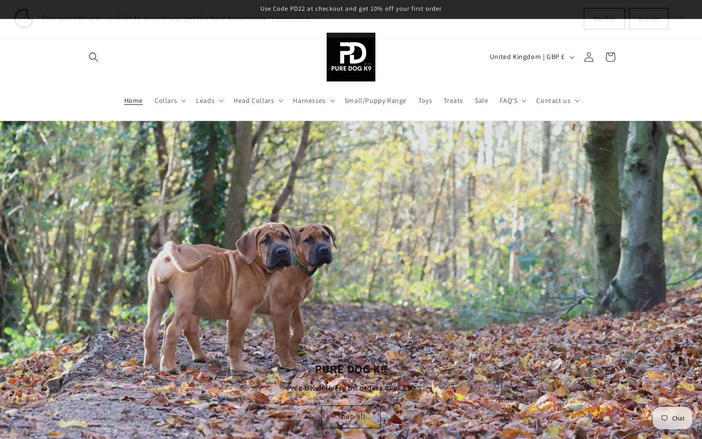 puredogk9.com homepage screenshot