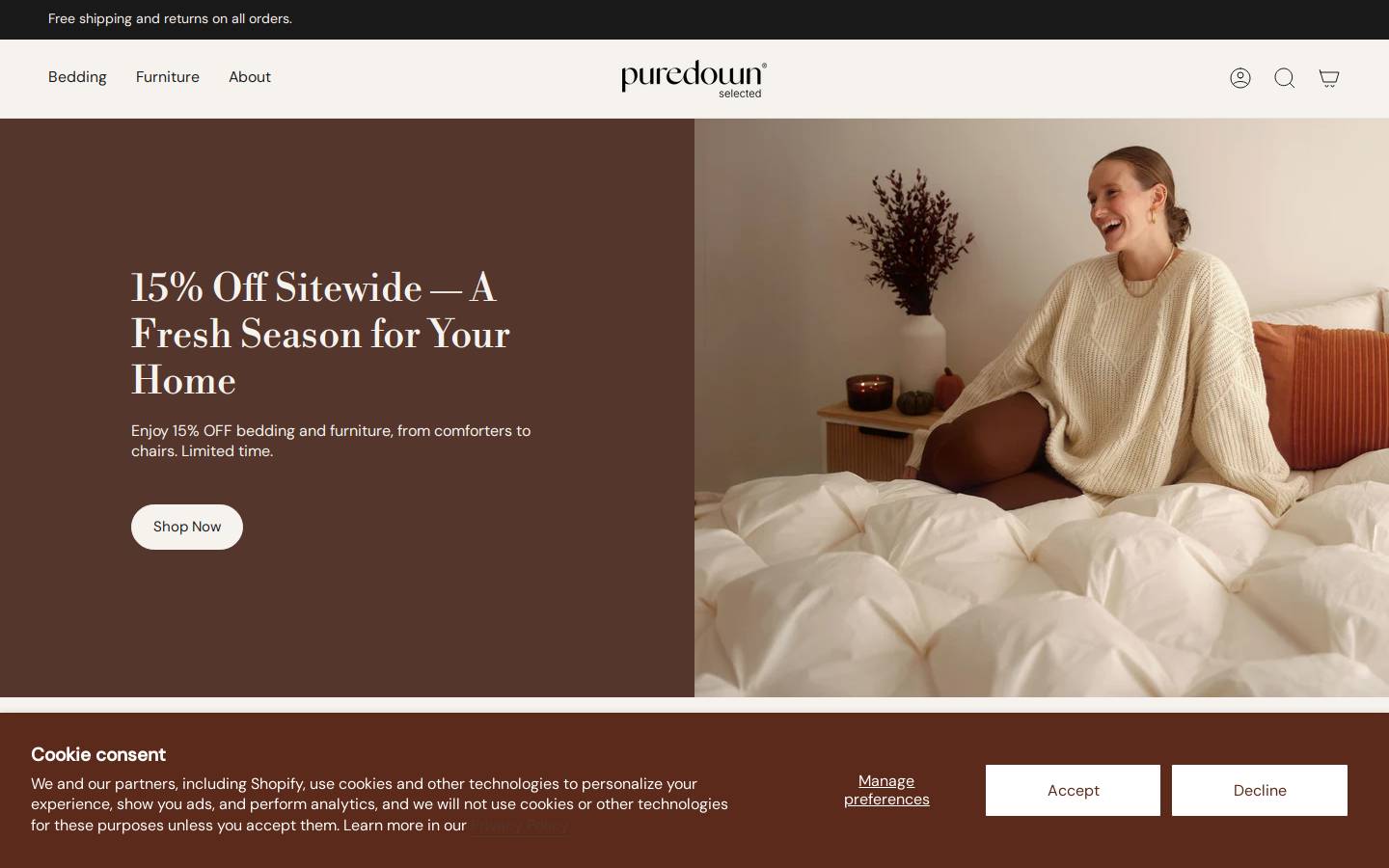 Puredown homepage screenshot