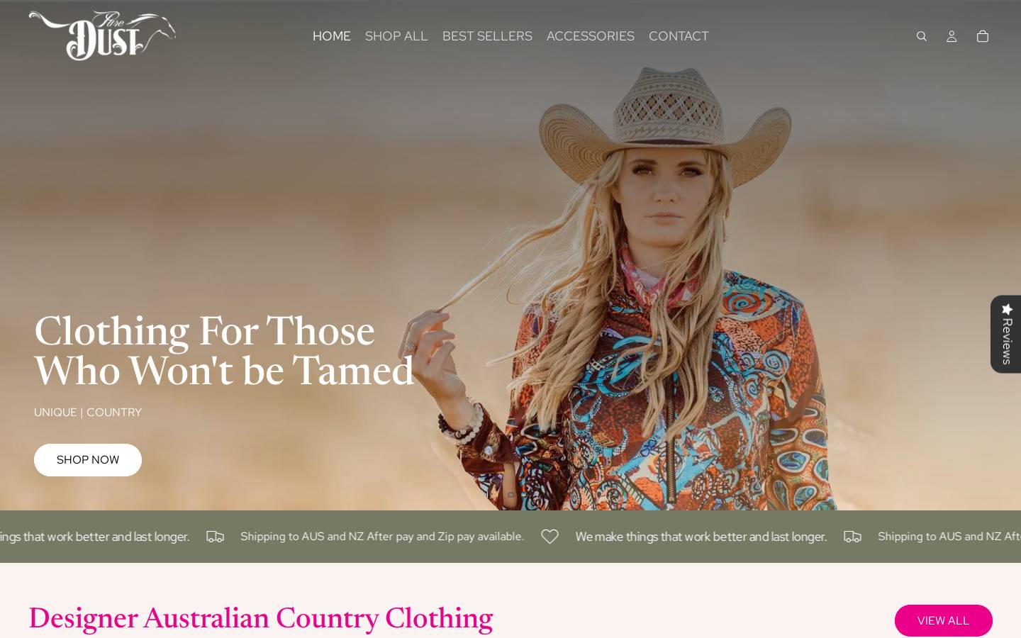 puredust.com.au homepage screenshot