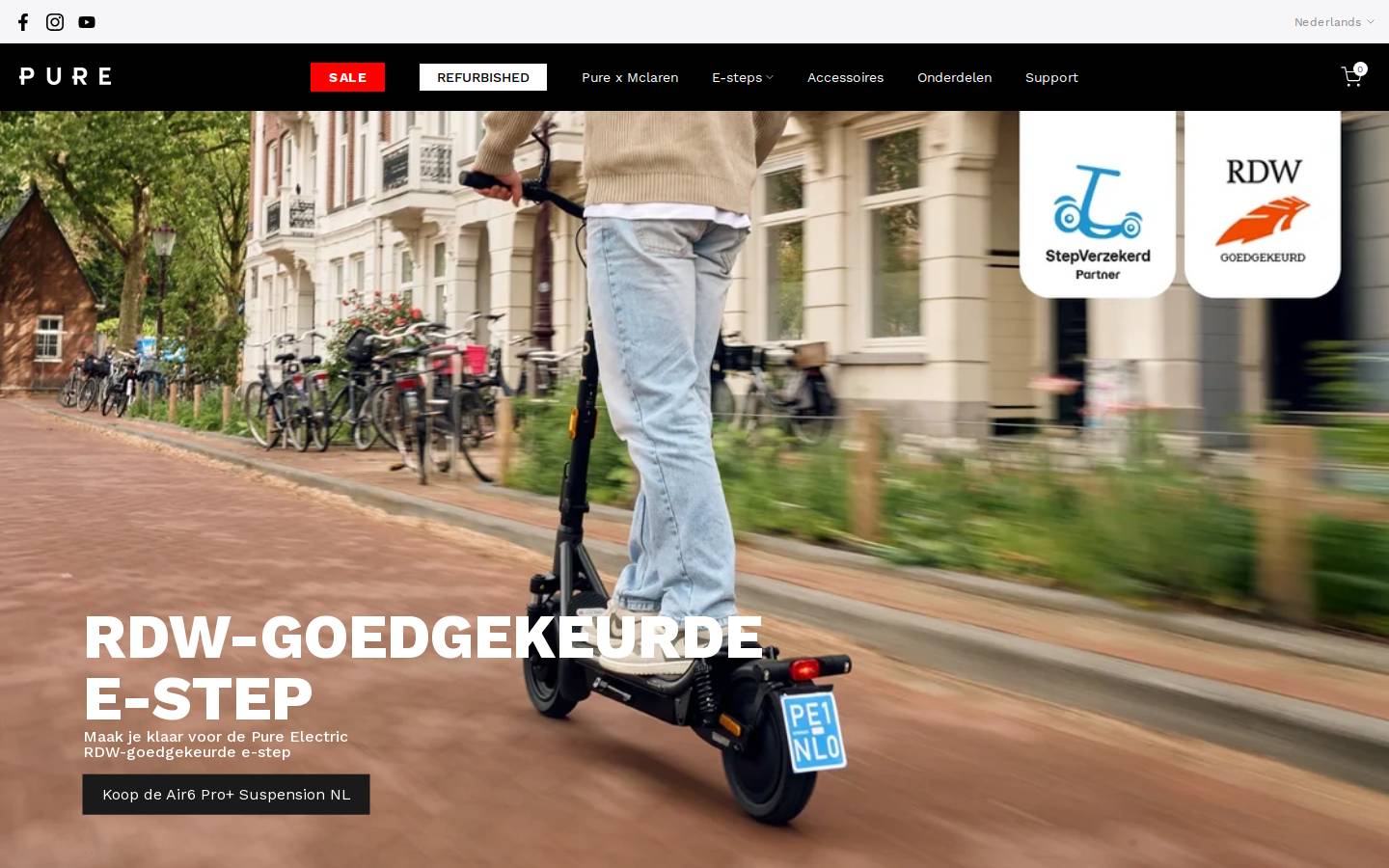 Pure Electric UK homepage screenshot