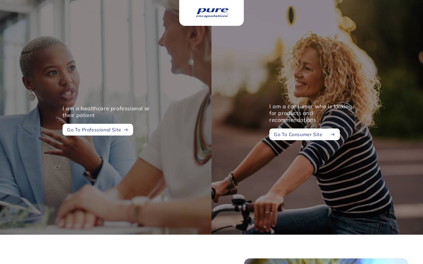Pure Encapsulations homepage screenshot