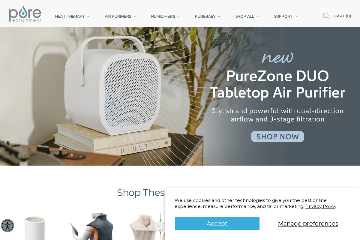 Pureenrichment homepage screenshot