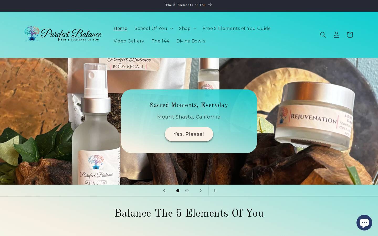 purefectbalance.me homepage screenshot
