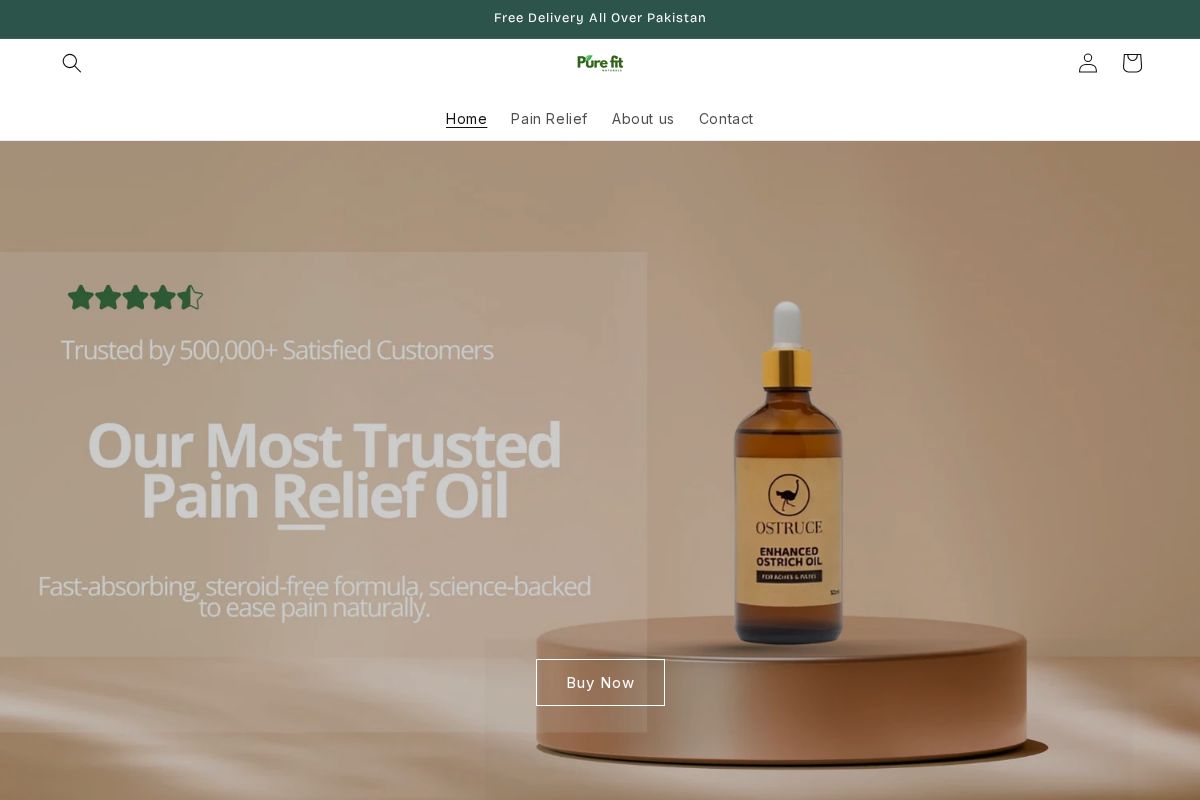 Pure Fit Naturals homepage screenshot