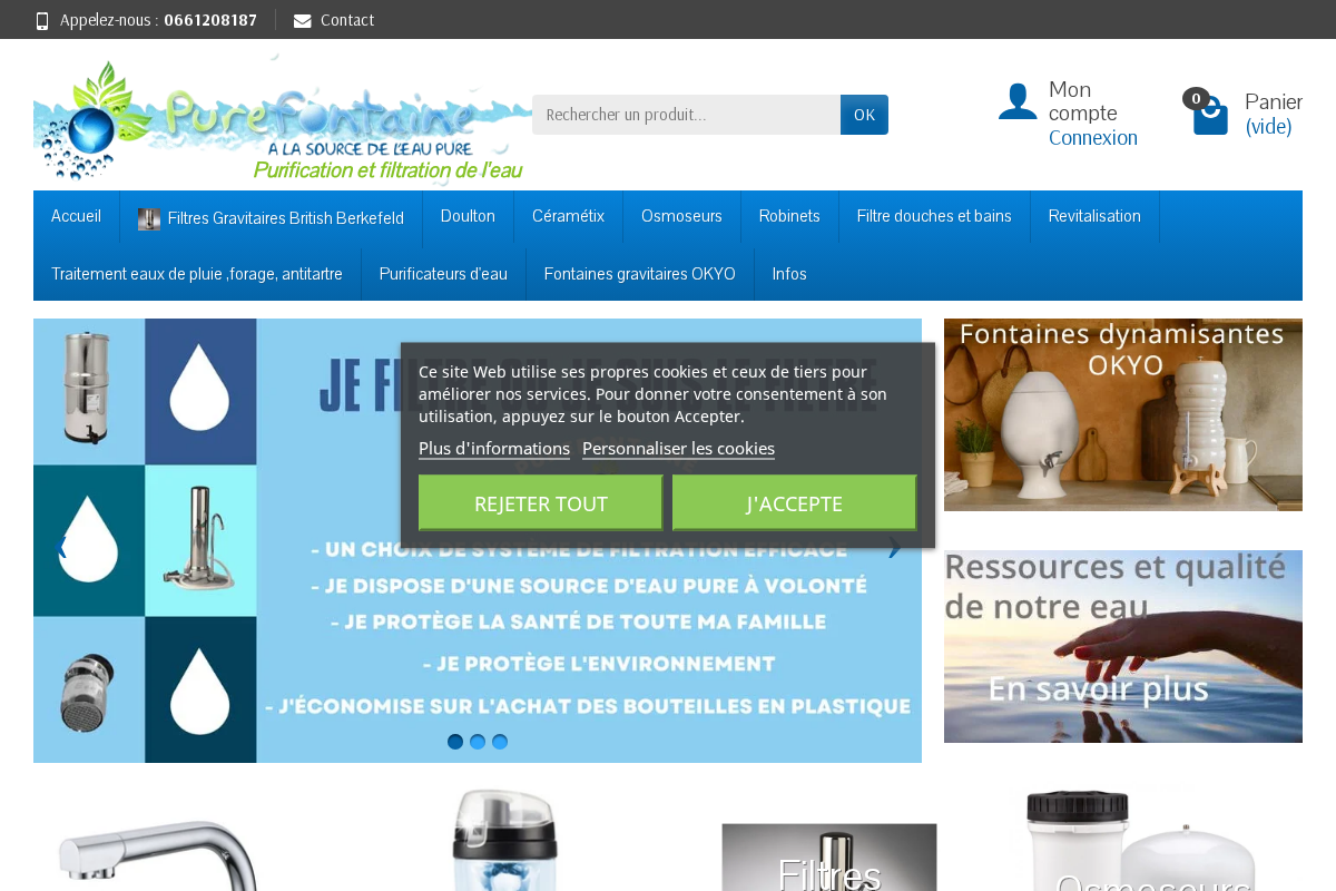 purefontaine.com homepage screenshot