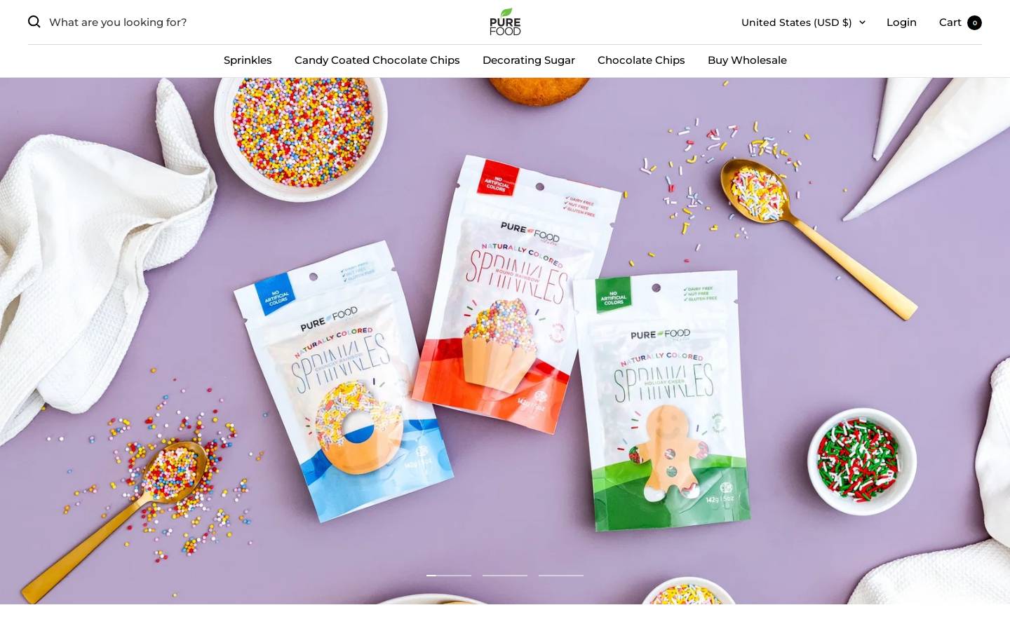 purefoodwholesale.com homepage screenshot