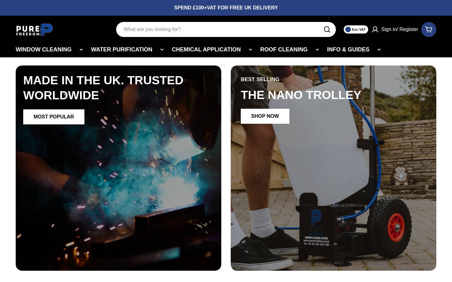 purefreedom.co.uk homepage screenshot
