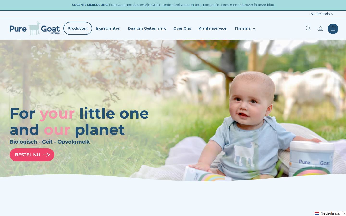 Puregoatcompany homepage screenshot
