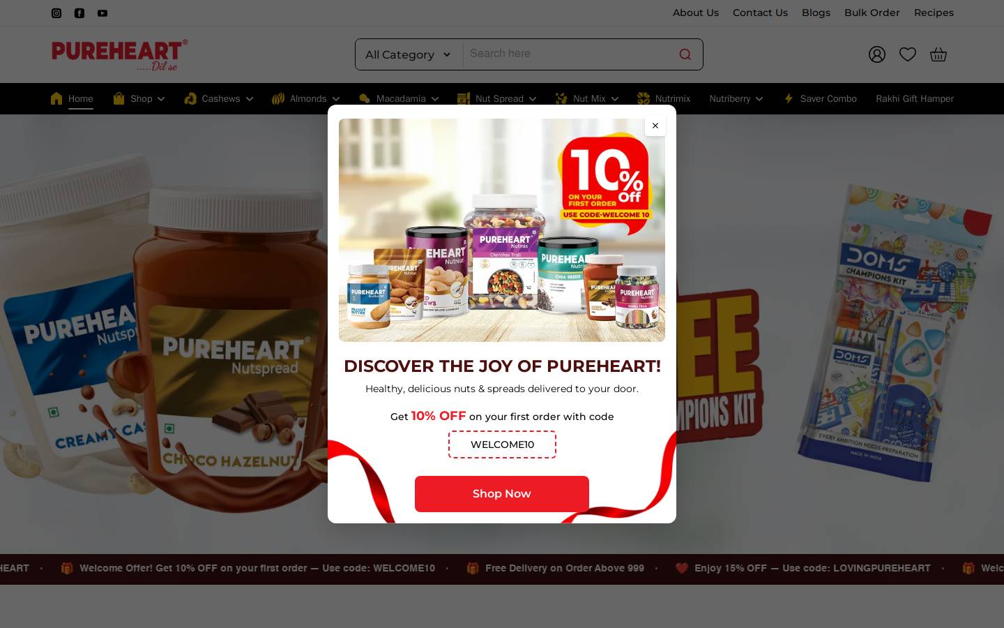 pureheart.com homepage screenshot