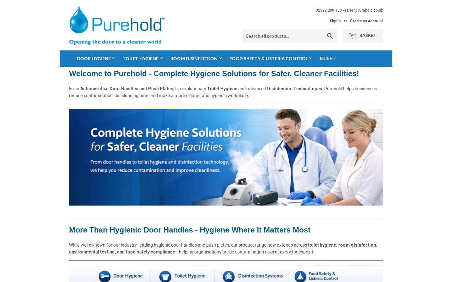 purehold.co.uk homepage screenshot