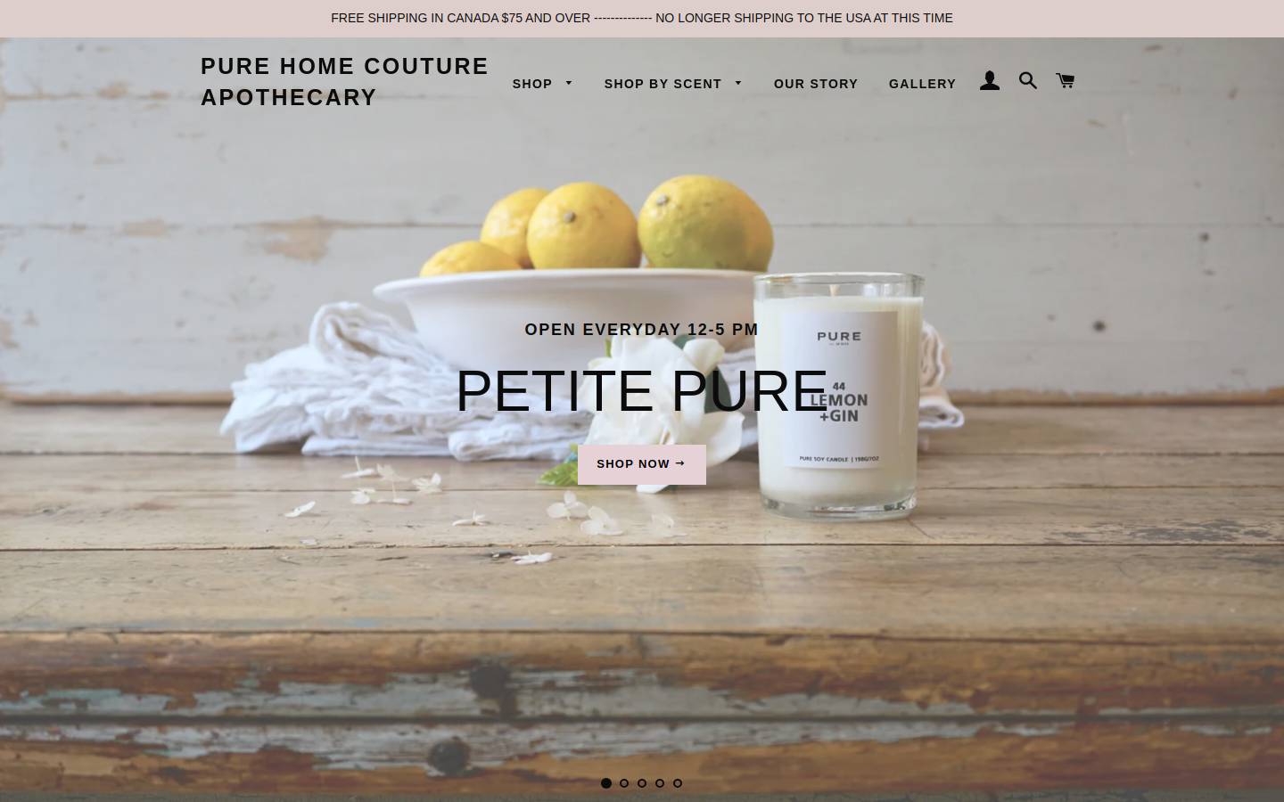 purehomecouture.com homepage screenshot