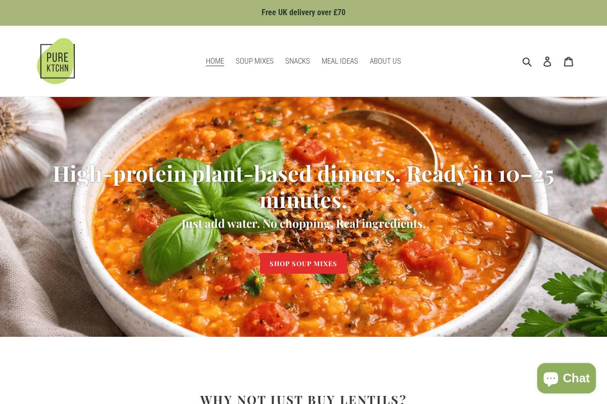 PureKtchn homepage screenshot