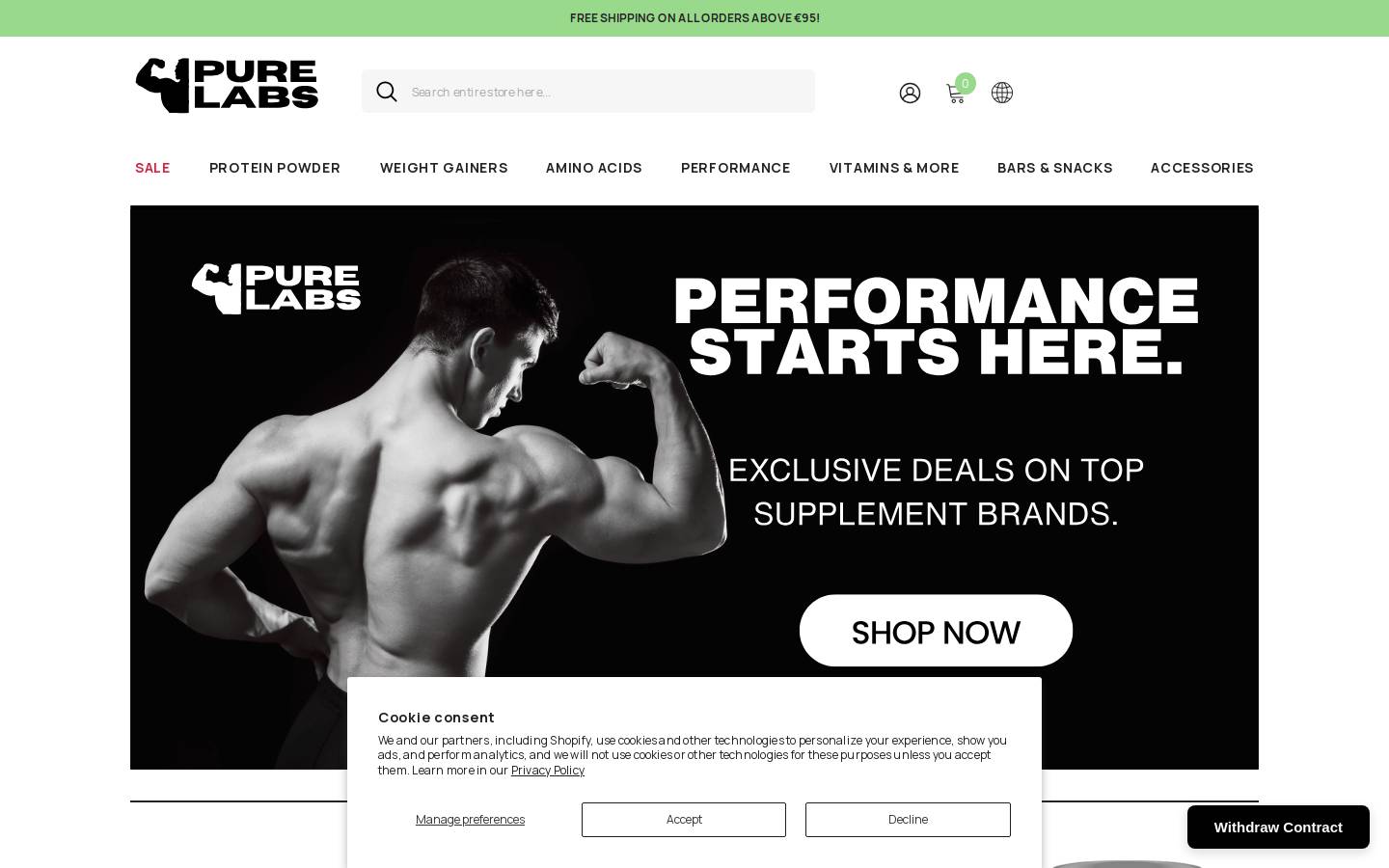 Purelabs homepage screenshot