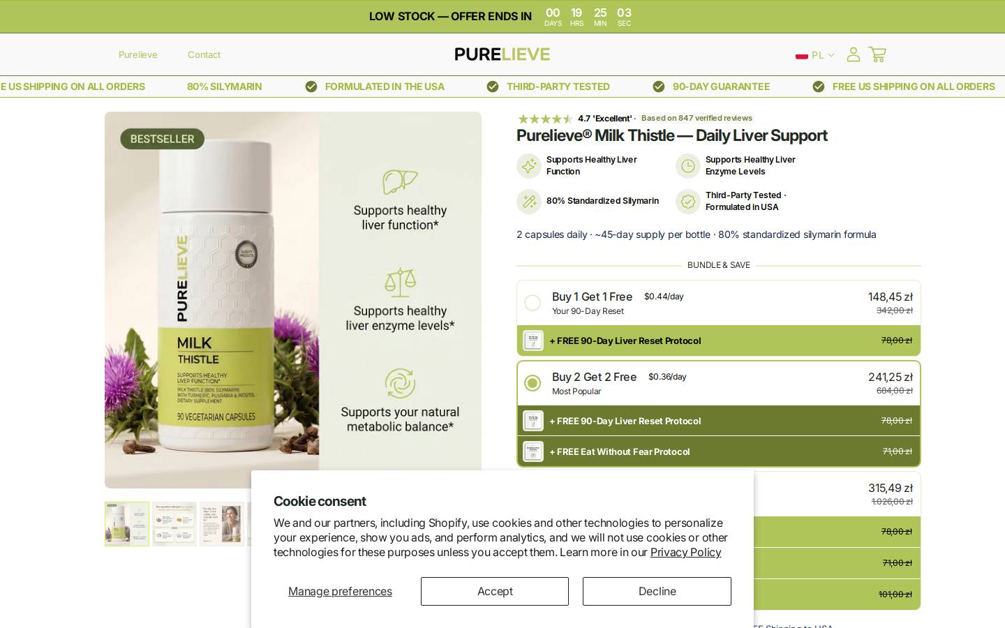 purelieve.com homepage screenshot