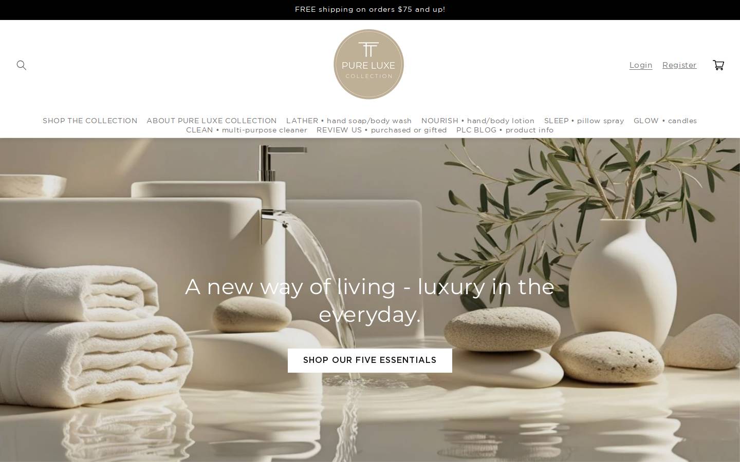 pureluxecollection.com homepage screenshot
