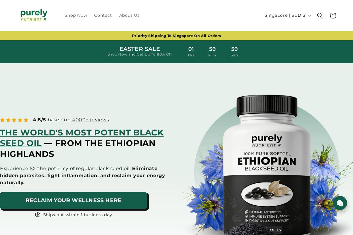 purelynutrient.com homepage screenshot