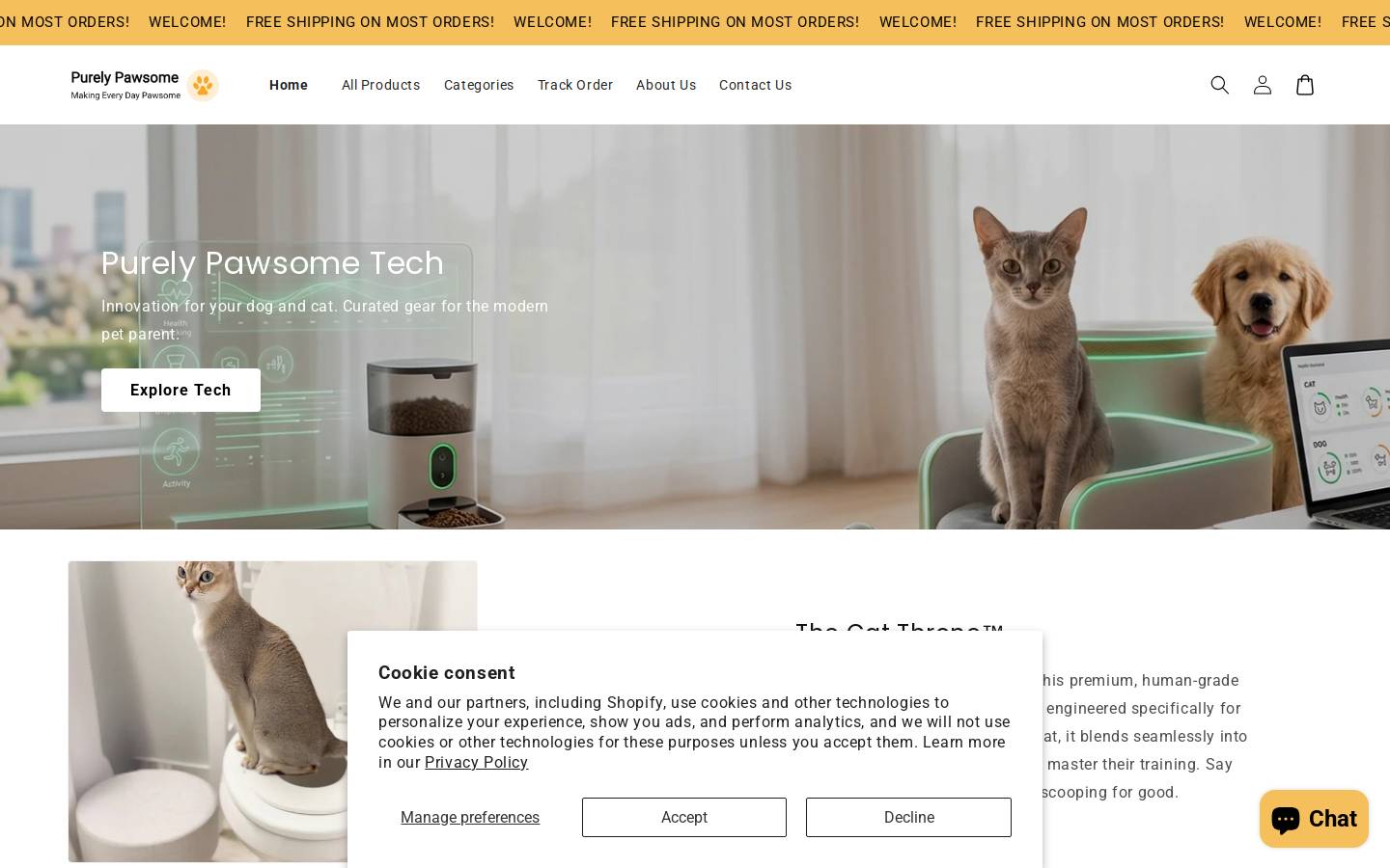 purelypawsome.com homepage screenshot